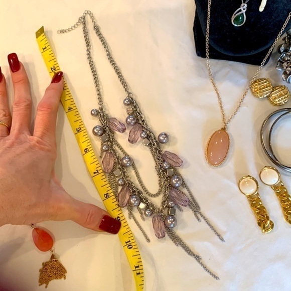 💐5/25 Jewelry lot bundle earrings necklaces bracelets chunky stretch modern - Picture 12 of 14